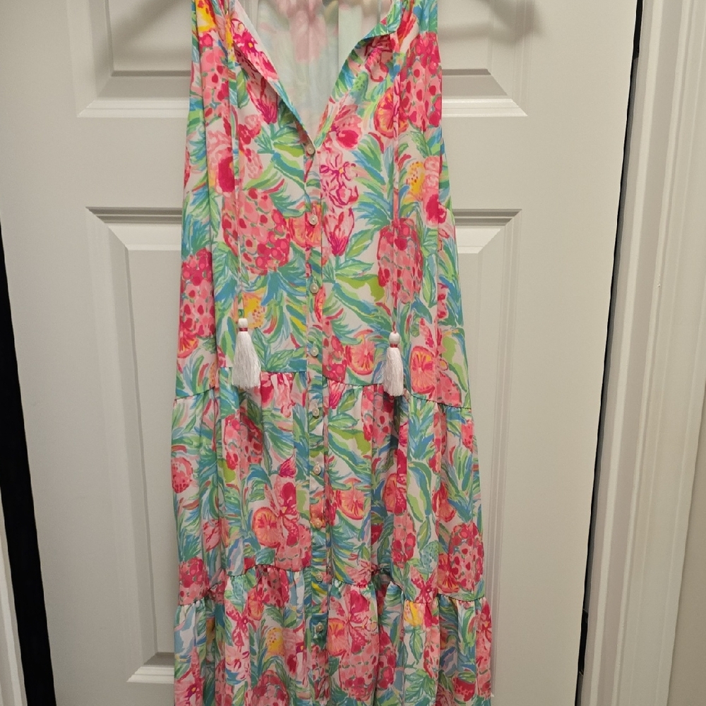 Lilly Pulitzer Colorful Floral Dress For Spring Summer Size Large Easter Outfit
